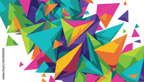 Vibrant Abstract Geometric Triangles Background