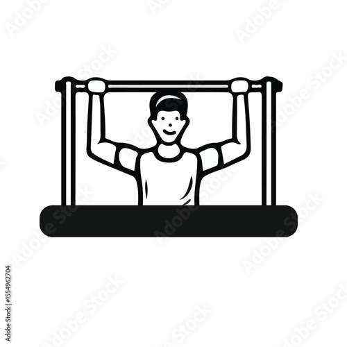 WebMale pull up workout black icon