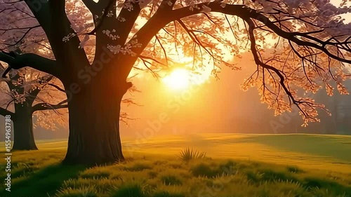 tree in the morning
