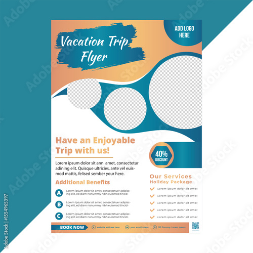 Minimalist travel flyer template designed for travel agents, tour operators, and holiday campaign ads — suitable for brochures, posters, or social media ads