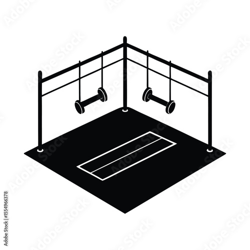 gym flooring silhouette illustration