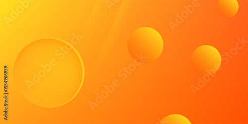 Abstract orange background with circles. Vector illustration