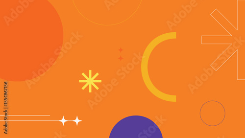 Orange Modern Background with Iconic Background