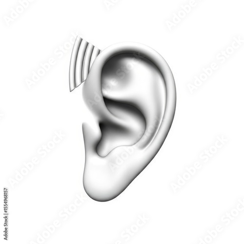 Human ear with hearing aid visual representation