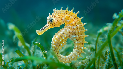 Explore underwater life yellow seahorse in ocean habitat marine animal photography sea nature wildlife reef 100