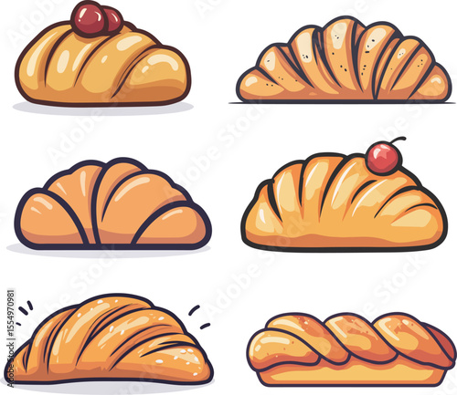 Cartoon bread illustration material
