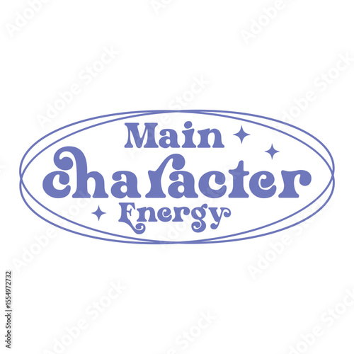 Decorative Main Character Energy with Oval Frame and Stars