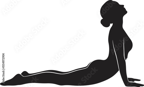 Urdhva Mukha Svanasana Yoga Pose Silhouette Illustration