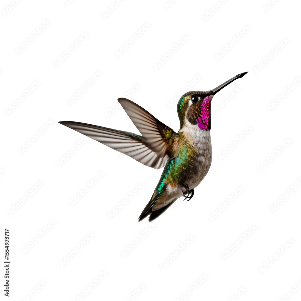 Obraz premium Anna's Hummingbird in Flight, Isolated on Transparent Background