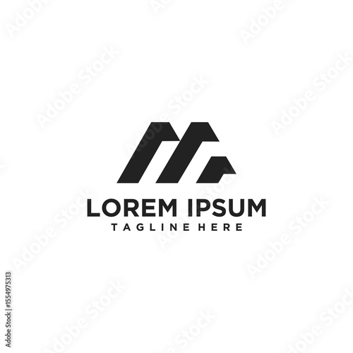 Abstract letter M logotype. Modern logo idea sign. Universal emblem vector icon.