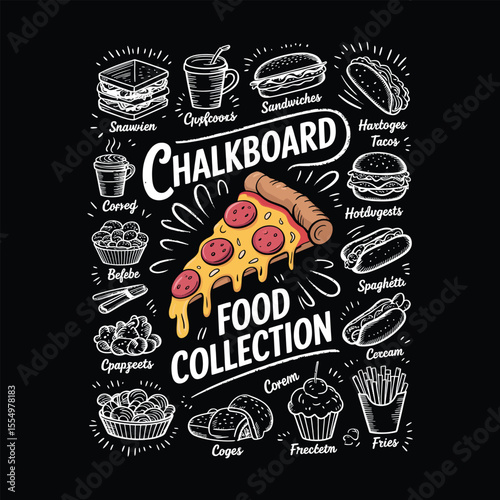 Fast food silhouette vector illustration set white background.