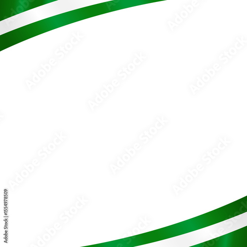 Nigeria Flag Frame Ribbon Corner Border Illustration