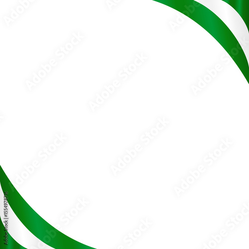 Nigeria Flag Frame Ribbon Corner Border Illustration