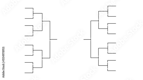 Set of Two 8-Team Tournament Bracket Templates for 16 Participants