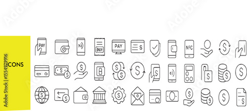Payment Method Icons Set - Credit Card, Digital Wallet, Banking & Money Transfer Symbols