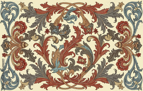 Colorful flower background decorative art ivy leaf and flowers for decorate products, interior and other design. backgrounds, interiors, product, retro, textured, nature art .