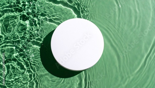 circle on the green water 