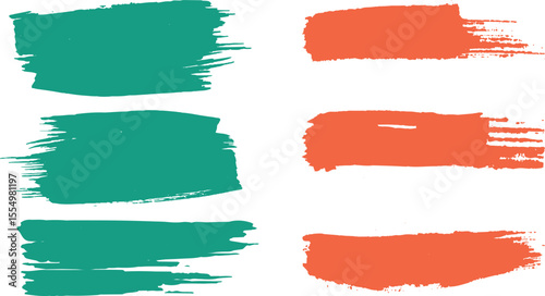 A set of watercolor paint strokes on white background.