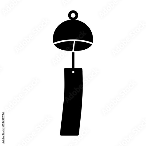 風鈴のシルエットアイコン｜Silhouette Icon of a Japanese Wind Chime