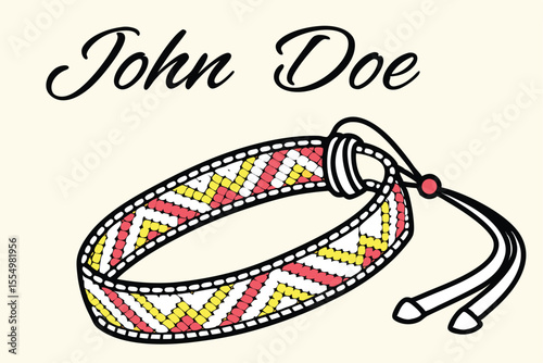 Handcrafted friendship bracelet with personalized name charm design