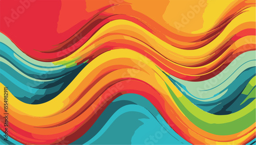 Colorful Wavy Lines Background
