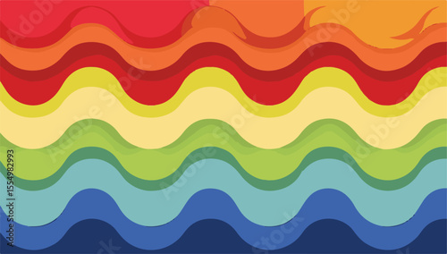 Colorful Wavy Lines Background
