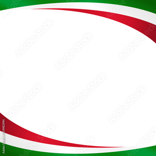 Italy Flag Frame Ribbon Corner Border Illustration