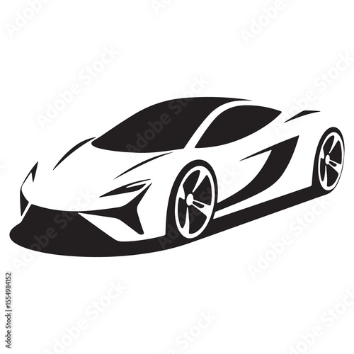 Vector illustration of a fast sports car with luxury design on white background