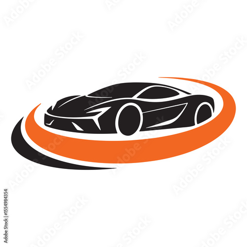 Racing car vector illustration showing a fast red sports car in motion