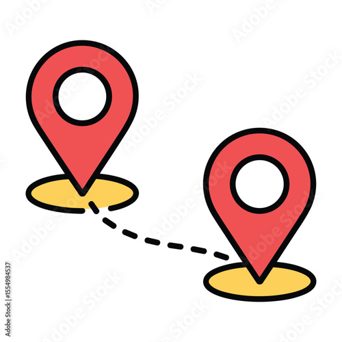 Journey's Path: A visual narrative of a journey or route, featuring a route line and two location markers set against a backdrop, ready to guide your next adventure.