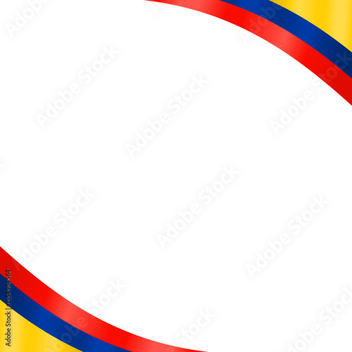 Colombia Flag Frame Ribbon Corner Border Illustration