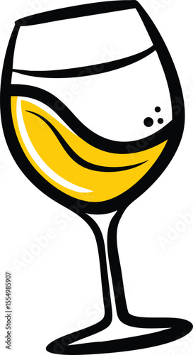 Elegant Wine Glass Vector Icon