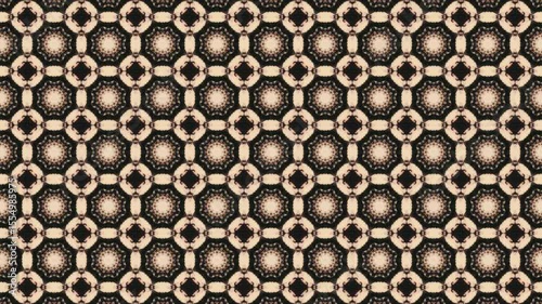 Seamless Geometric Pattern Animation with Earthy Tones, Intricate Design and Kaleidoscope effect