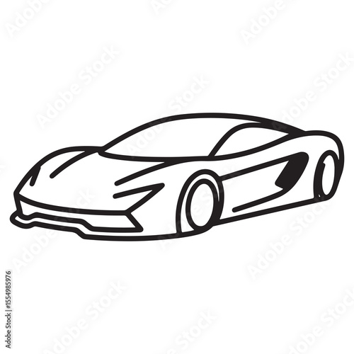Sports car vector illustration with sleek design on white background