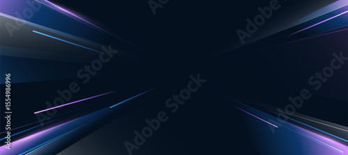 Abstract Neon Speed Lines Background. Futuristic Light Trails And Motion Blur