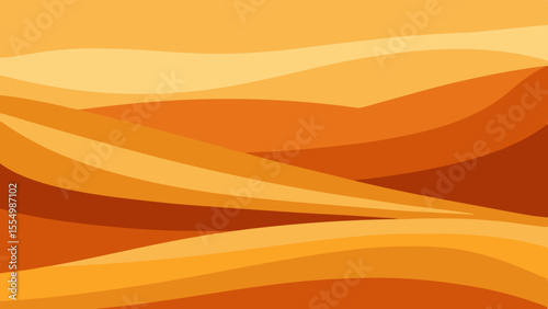 Abstract flowing waves of warm orange and yellow colors create a soothing landscape background