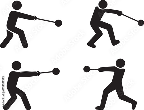 Hammer Throw Vector | Track and Field Athletics Illustration