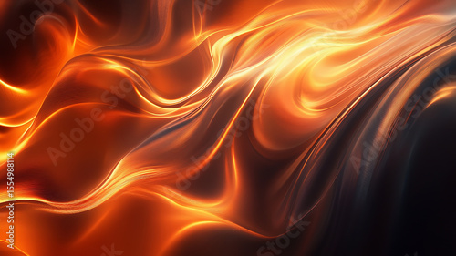 fluid colored object floating in the air a formed a waves 