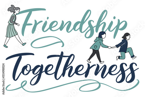 Expressive brush stroke typography with uplifting words of friendship and support