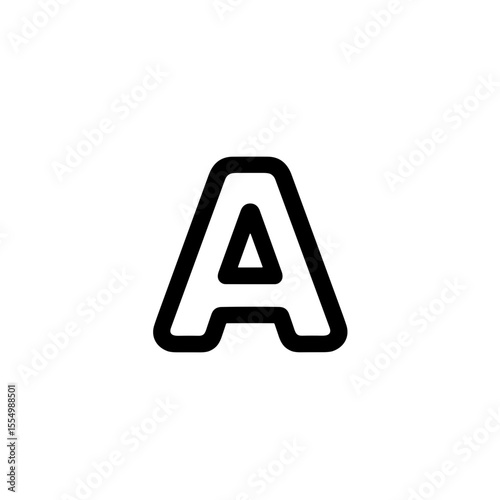 Minimalistic black-and-white line art letter A illustration  