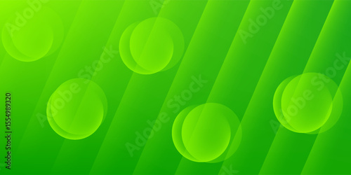 Abstract green ackground with circles. Vector illustration