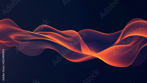 fluid colored object floating in the air a formed a waves 