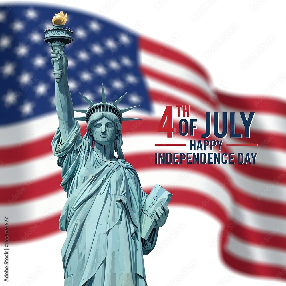 Obraz premium Independence Day USA Post Design