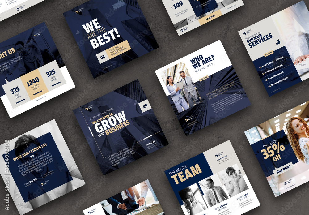 Business Consulting Social Media Post Layout Template Stock Template ...