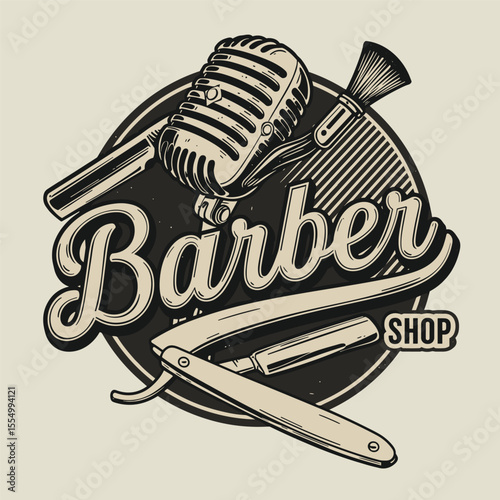 Barbershop Logo Vector Design. Logo for barbershop, cut and shave, Hair Stylist