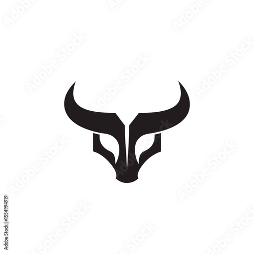 Bull head icon logo design silhouette horned vector minimal