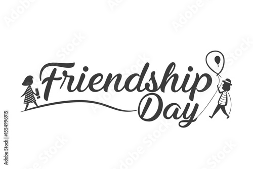Modern friendship day celebration lettering with vibrant colors