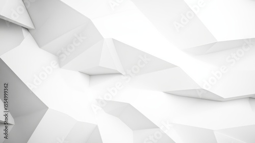 Abstract White Geometric Facets, Modern , Texture