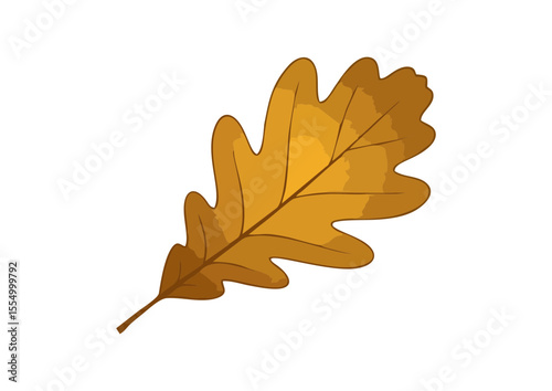 Golden oak leaf for autumn decoration and natural aesthetics