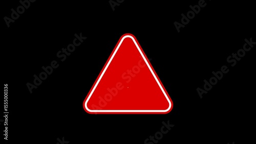 animated danger sign head skull and cross bones. animation footage video isolated on alpha channel (transparent) background.